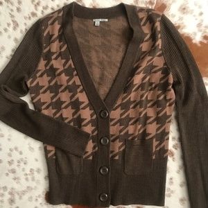 Houndstooth Camel Cardigan
